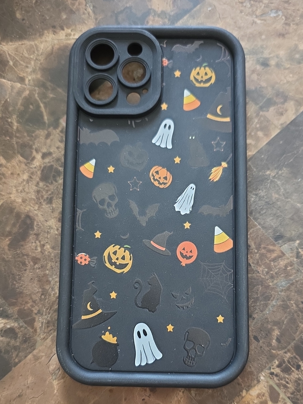 Halloween Pattern Black Protective Phone Case For 12 Pro Max.